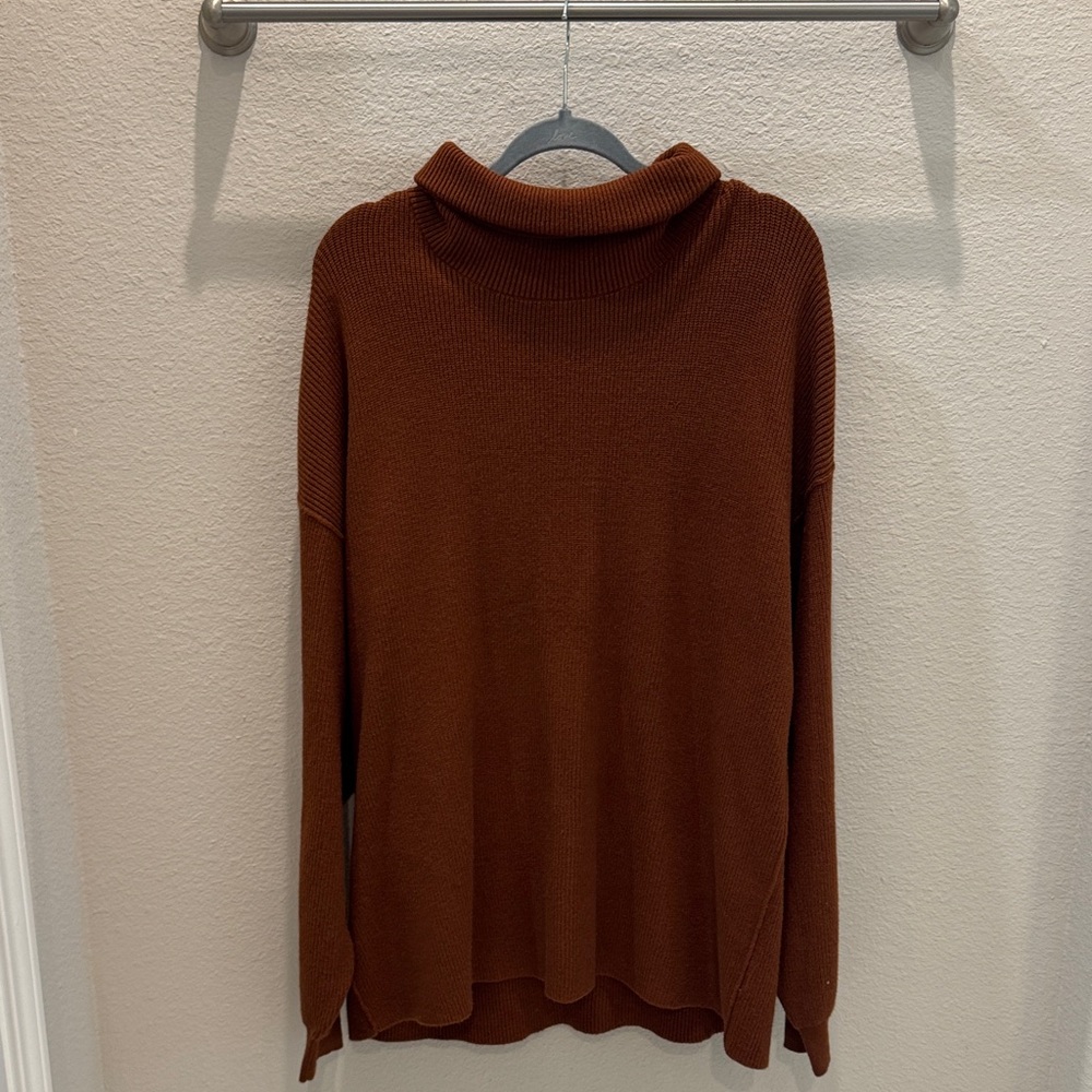 Free People Terra Cotta Turtleneck Sweater